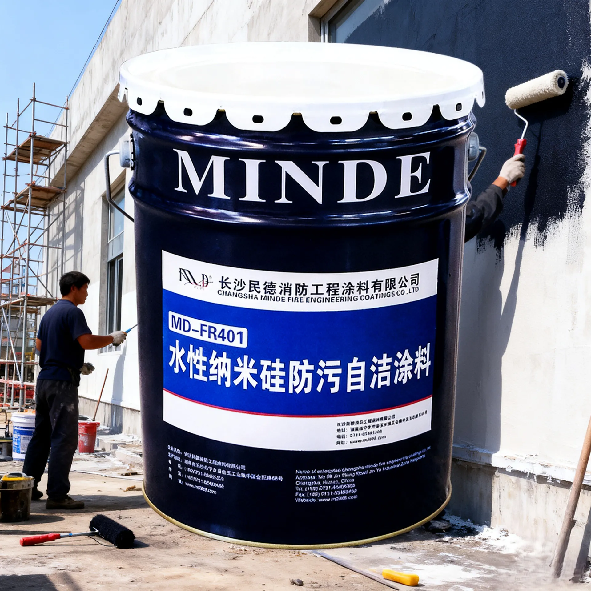 Водная нанокремниевая самоочищающаяся антизагрязняющая краска-xq9